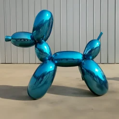 Balloon Dog 240cm Blue Metal Garden Sculpture