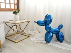 Balloon Dog 62cm Blue Resin Indoor Sculpture