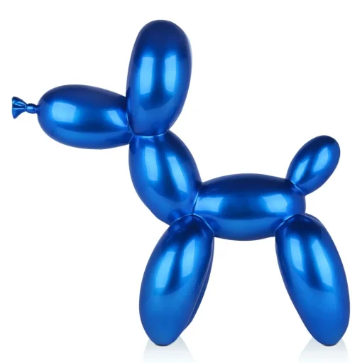 Balloon Dog 62cm Blue Resin Indoor Sculpture