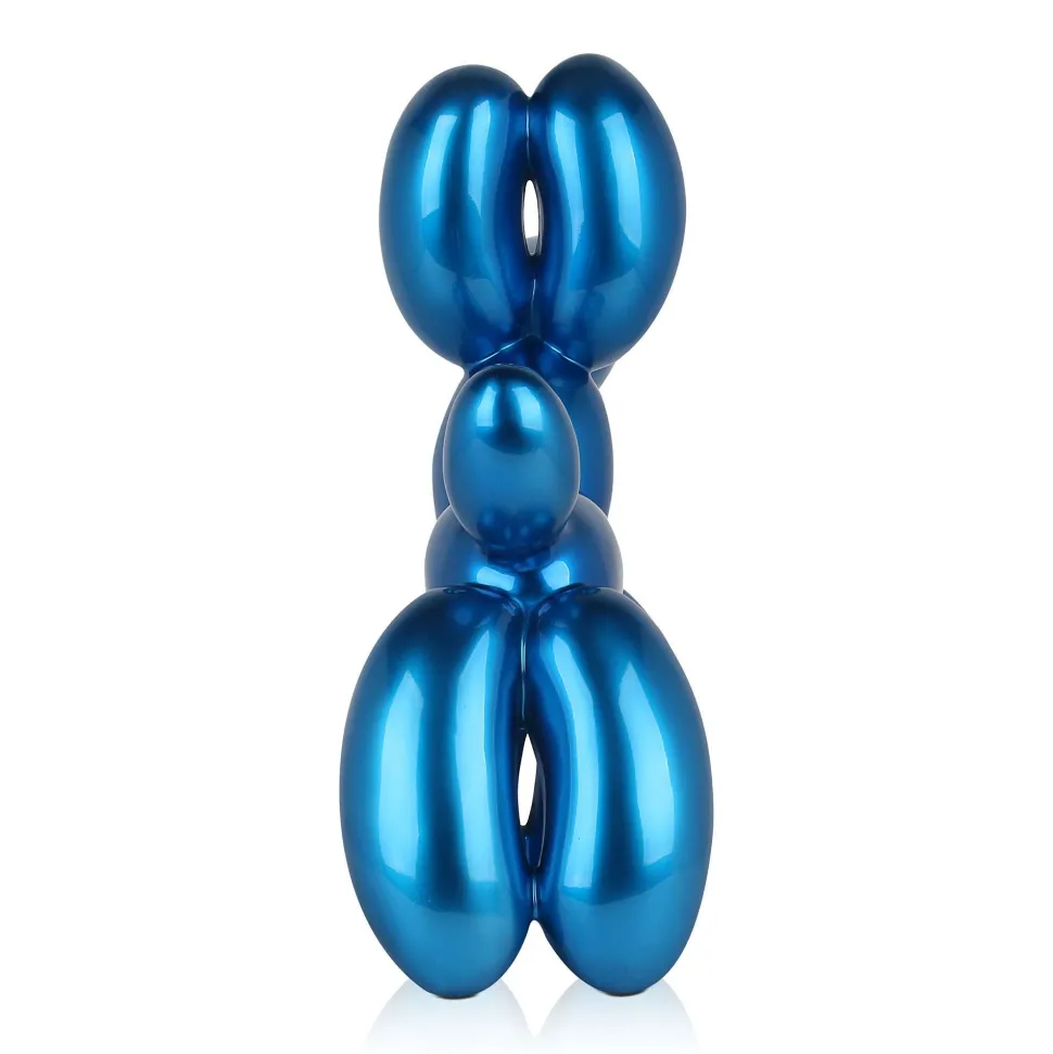 Balloon Dog 46cm Blue Resin Indoor Sculpture