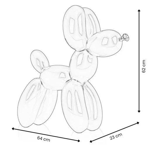 Balloon Dog 62cm Blue Resin Indoor Sculpture