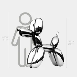 Balloon Dog 130cm Chrome Fibreglass Indoor Sculpture