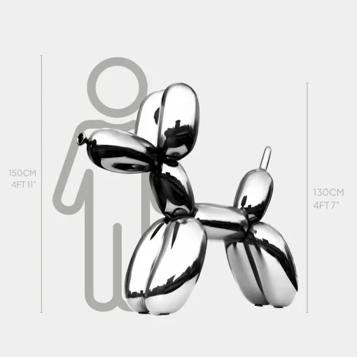 Balloon Dog 130cm Chrome Fibreglass Indoor Sculpture