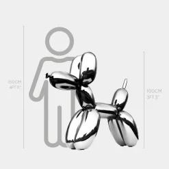 Balloon Dog 100cm Chrome Fibreglass Indoor Sculpture
