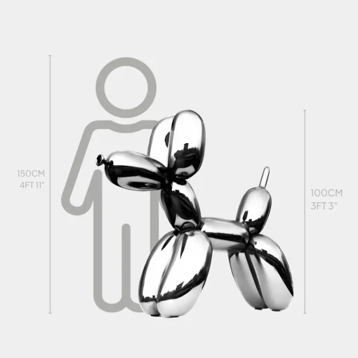 Balloon Dog 100cm Chrome Fibreglass Indoor Sculpture
