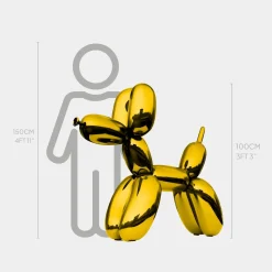 Balloon Dog 100cm Gold Metal Garden Sculpture