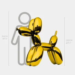 Balloon Dog 130cm Gold Metal Garden Sculpture