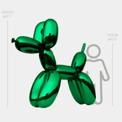 Balloon Dog 200cm Green Fibreglass Indoor Sculpture