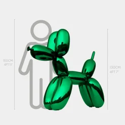Balloon Dog 130cm Green Metal Garden Sculpture
