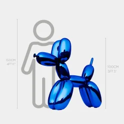 Balloon Dog 100cm Ocean Blue Fibreglass Indoor Sculpture