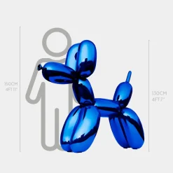 Balloon Dog 130cm Ocean Blue Metal Garden Sculpture