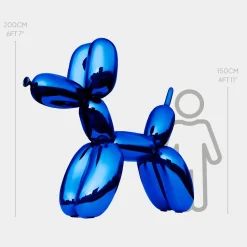 Balloon Dog 200cm Ocean Blue Metal Garden Sculpture