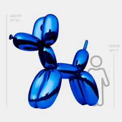 Balloon Dog 240cm Ocean Blue Metal Garden Sculpture