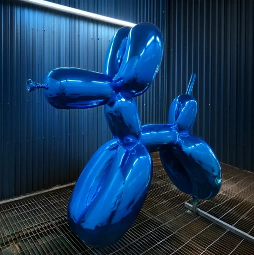 Balloon Dog 100cm Ocean Blue Fibreglass Indoor Sculpture