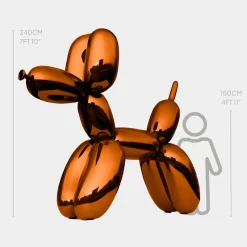 Balloon Dog 240cm Orange Fibreglass Indoor Sculpture