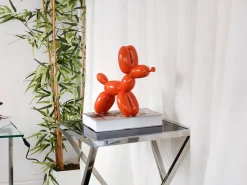 Balloon Dog 27cm Orange Resin Indoor Sculpture