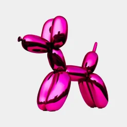 Balloon Dog 80cm Pink Metal Garden Sculpture
