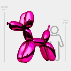 Balloon Dog 200cm Pink Metal Garden Sculpture
