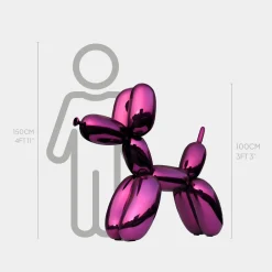 Balloon Dog 100cm Purple Fibreglass Indoor Sculpture
