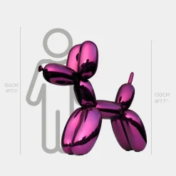 Balloon Dog 130cm Purple Metal Garden Sculpture