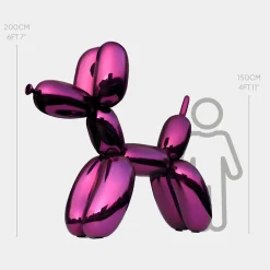 Balloon Dog 200cm Purple Metal Garden Sculpture