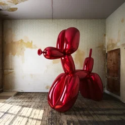 Balloon Dog 80cm Red Metal Garden Sculpture