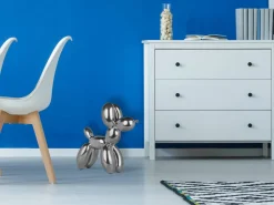 Balloon Dog 46cm Silver Resin Indoor Sculpture
