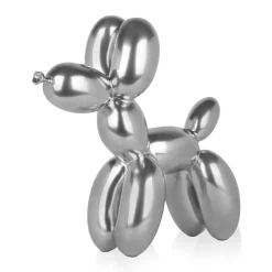 Balloon Dog 46cm Silver Resin Indoor Sculpture
