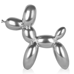 Balloon Dog 46cm Silver Resin Indoor Sculpture