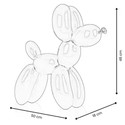 Balloon Dog 46cm Silver Resin Indoor Sculpture