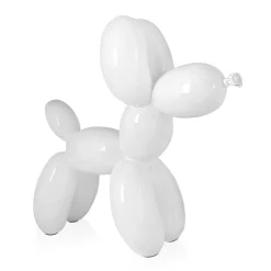 Balloon Dog 46cm White Resin Indoor Sculpture