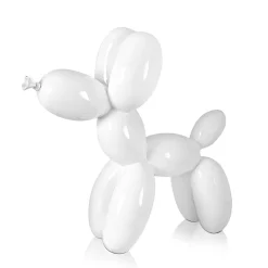 Balloon Dog 27cm White Resin Indoor Sculpture