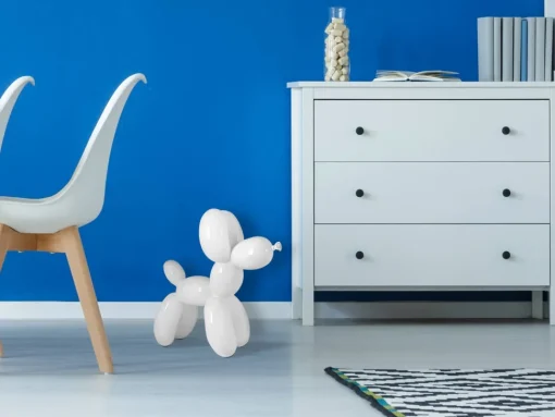 Balloon Dog 46cm White Resin Indoor Sculpture