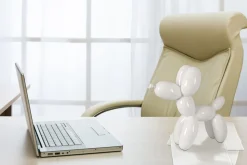 Balloon Dog 27cm White Resin Indoor Sculpture