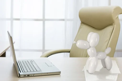 Balloon Dog 27cm White Resin Indoor Sculpture
