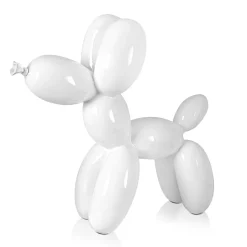 Balloon Dog 46cm White Resin Indoor Sculpture