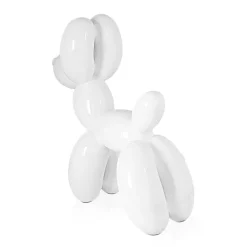 Balloon Dog 46cm White Resin Indoor Sculpture