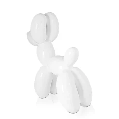 Balloon Dog 27cm White Resin Indoor Sculpture