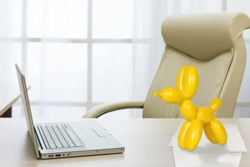 Balloon Dog 27cm Yellow Resin Indoor Sculpture