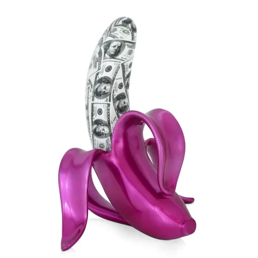 Banana Burst 35cm Fuchsia Resin Indoor Sculpture