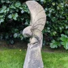 Barn Owl on Pedestal Stone Garden Statue