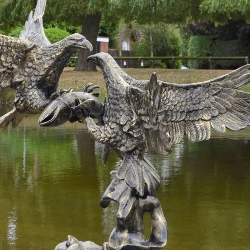 Battle of Eagles Bronze Metal Garden Statue