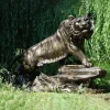 Bengal Tiger Life-Size Bronze Metal Garden Statue