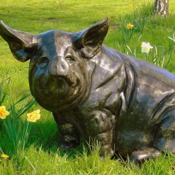 Big Pig Bronze Metal Garden Statue