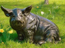 Big Pig Bronze Metal Garden Statue