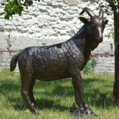 Billy Goat Bronze Metal Garden Statue