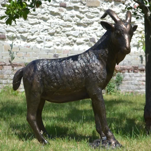 Billy Goat Bronze Metal Garden Statue