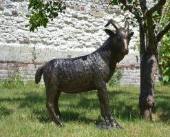 Billy Goat Bronze Metal Garden Statue