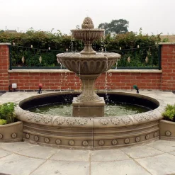 Blenheim Double Tier 2m Stone Water Fountain Feature