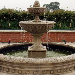 Blenheim Double Tier 2m Stone Water Fountain Feature